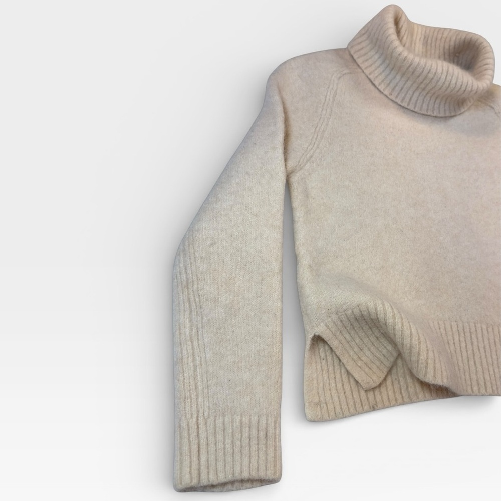 STEFANEL ALPACA WOOL Cream Turtleneck Sweater XSMALL - Picture 3 of 8